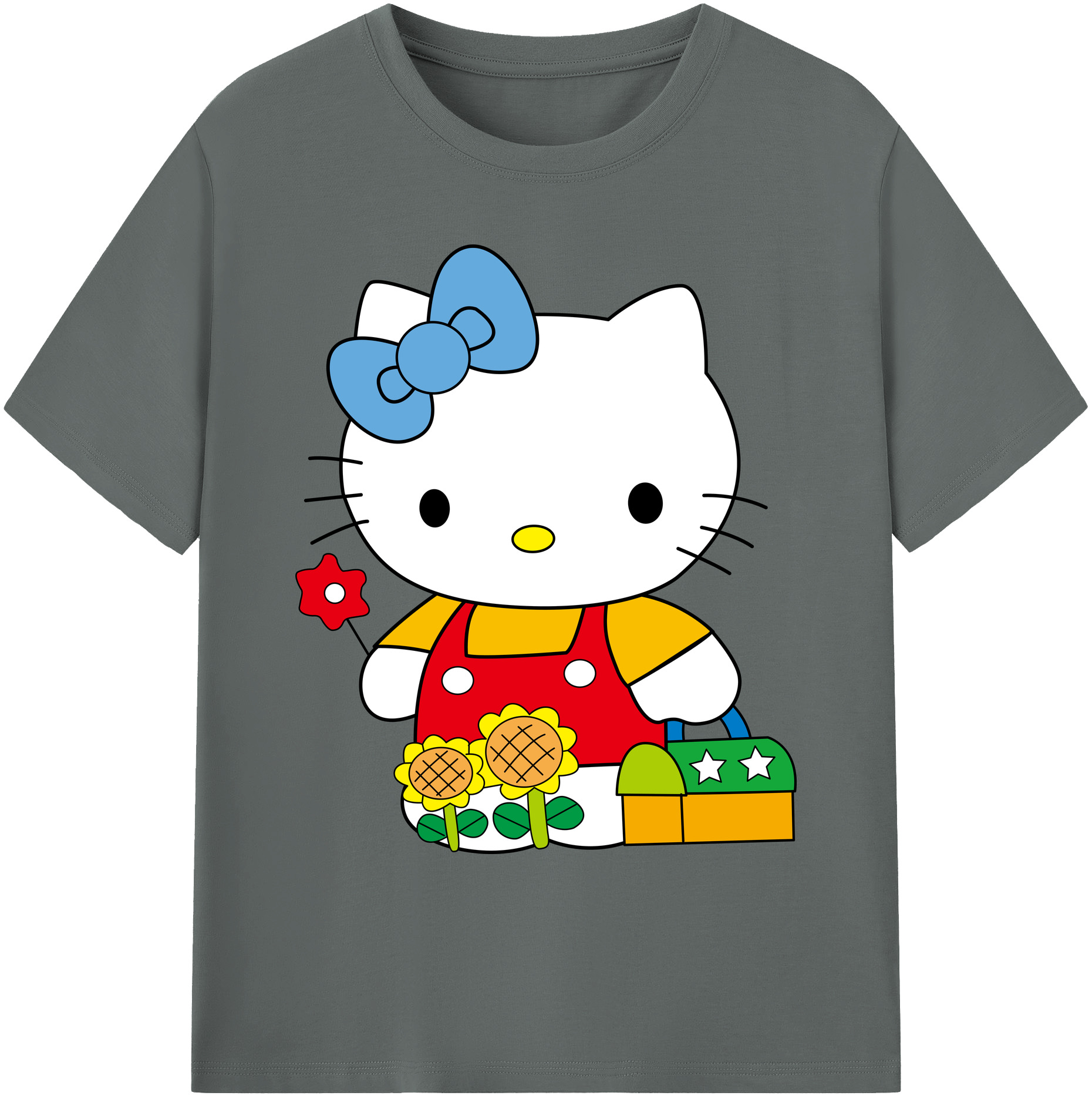 （画像用） Hello Kitty ハローキティ 綿100％ メンズ半袖Tシャツ｜肌触りやわらか＆通気性
